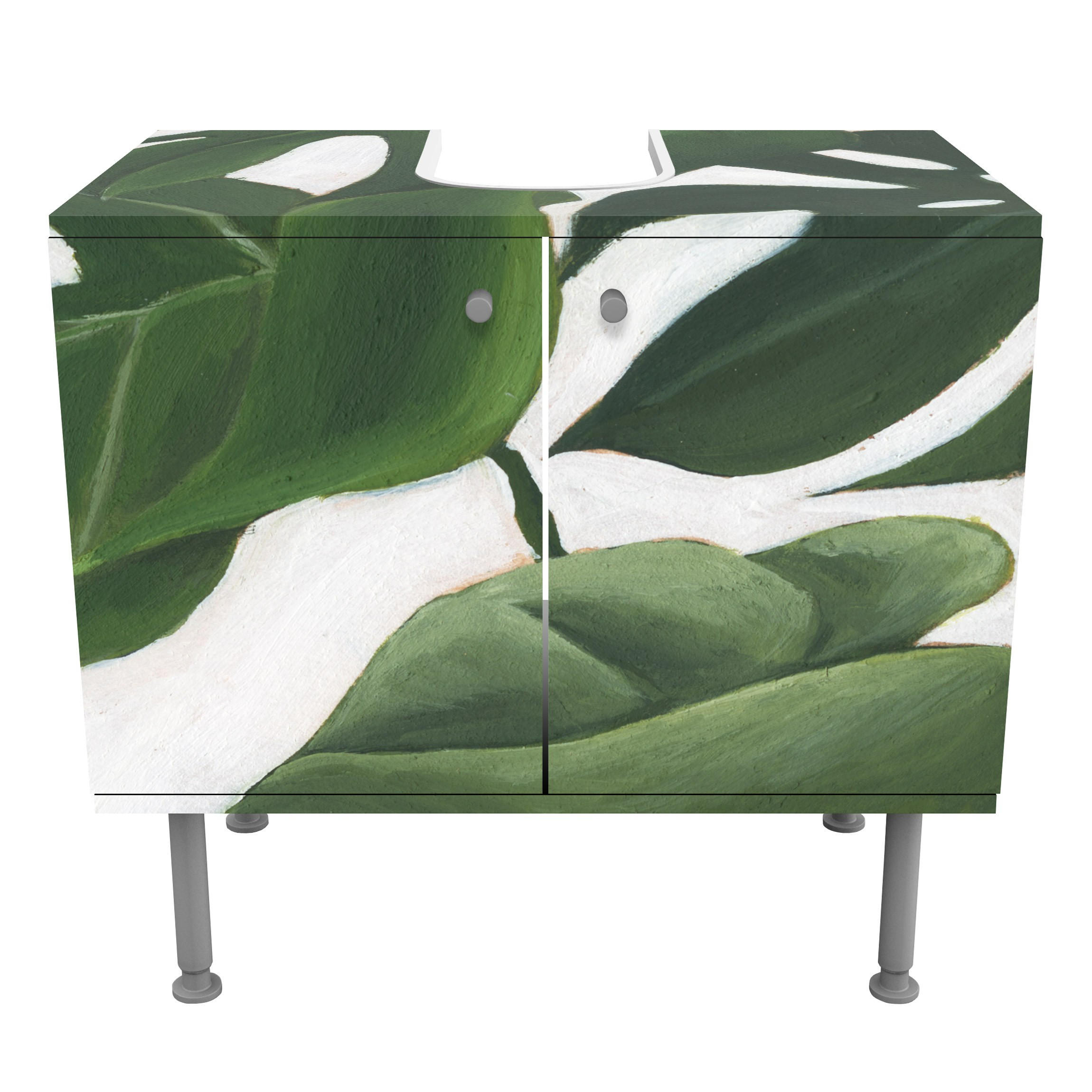 WASCHBECKENUNTERSCHRANK Lieblingspflanzen - Monstera 60/55/35 cm - Grün, Holzwerkstoff (60/55/35cm) - Bilderwelten