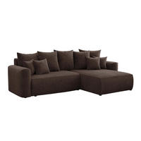 ECKSOFA BALI L - Dunkelbraun/Schwarz, Holzwerkstoff (260/160cm) - Meblini