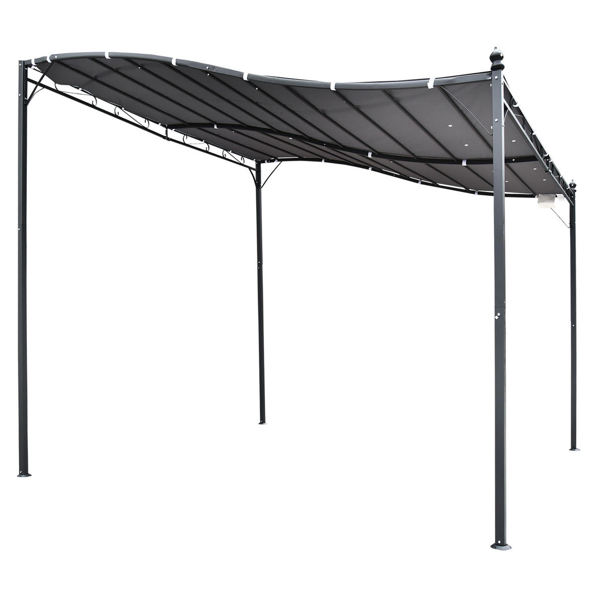 PERGOLA DE-12557 3x3 m mit Wandmontage Grau - Grau, Metall (297/198/297cm) - ComfortXL