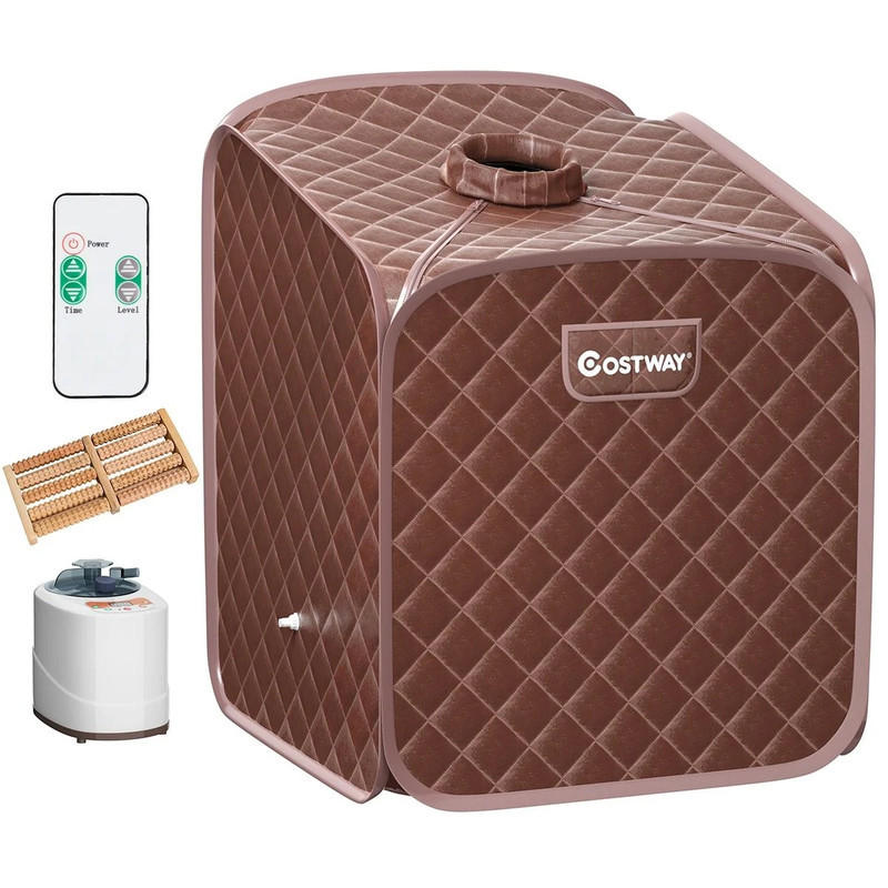 AMPFSAUNA Tragbare kaffee - Braun, Textil (85/106/84cm) - COSTWAY