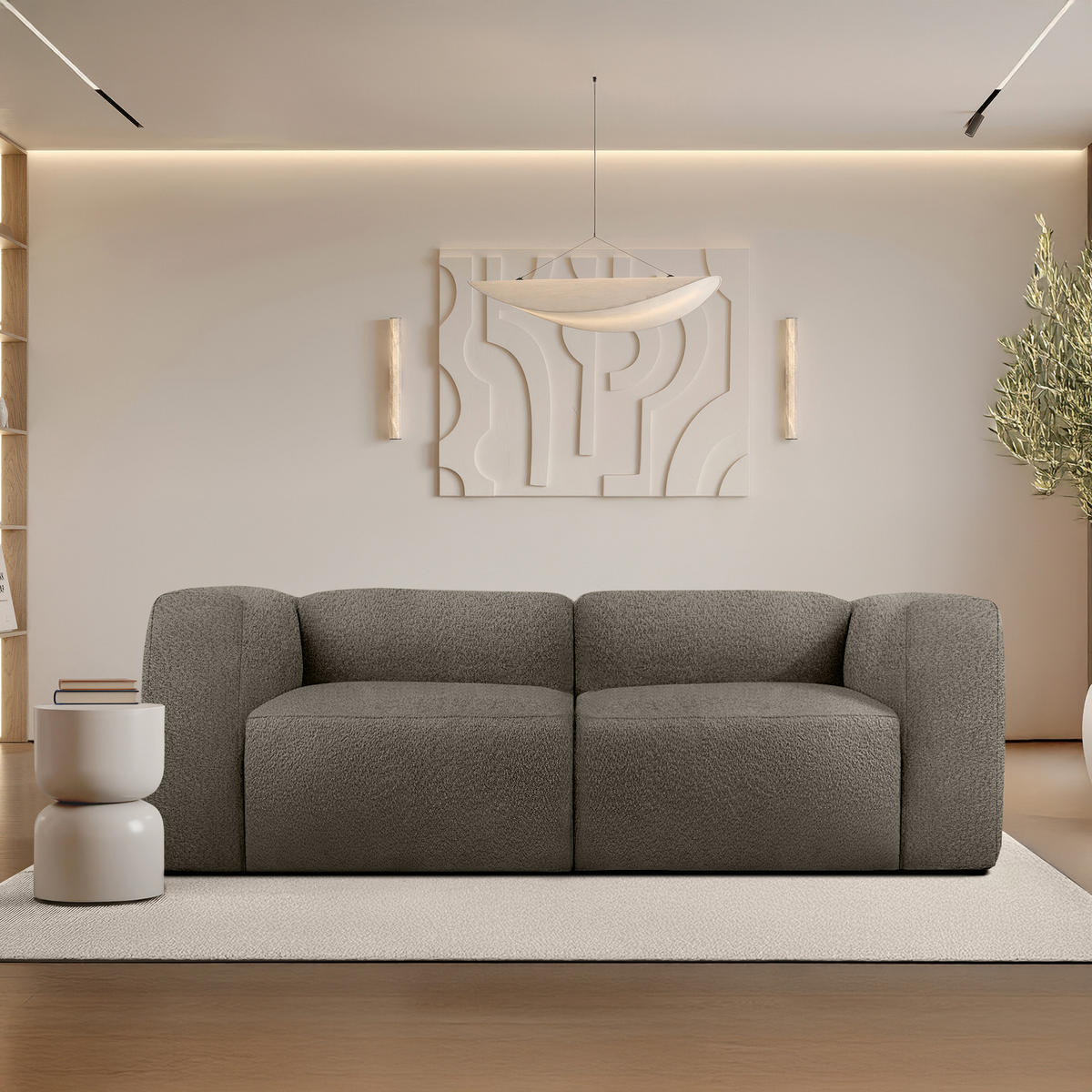 2-SITZER SOFA BUFFO, kühles Braun - Braun, Holz/Holzwerkstoff (210/73/96cm) - KONSIMO®