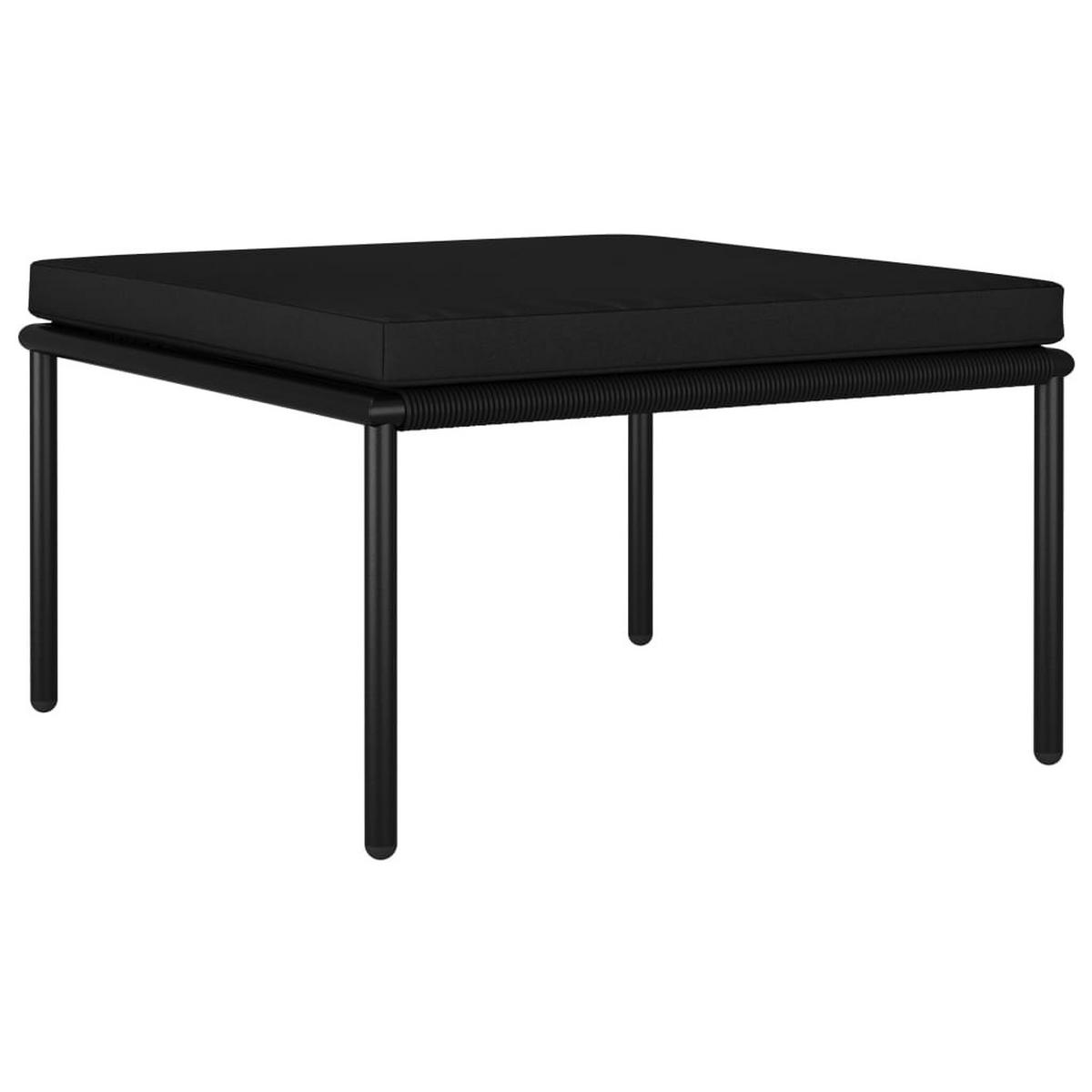 GARTEN-LOUNGE-SET 3Er Set Mit Auflagen Schwarz Pvc - Schwarz, Kunststoff - vidaXL