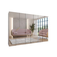 DREHTÜRENSCHRANK 202/300/52 6-türig - Goldfarben/Weiß, Holz/Metall (300/202/52cm) - Abiks Möbel