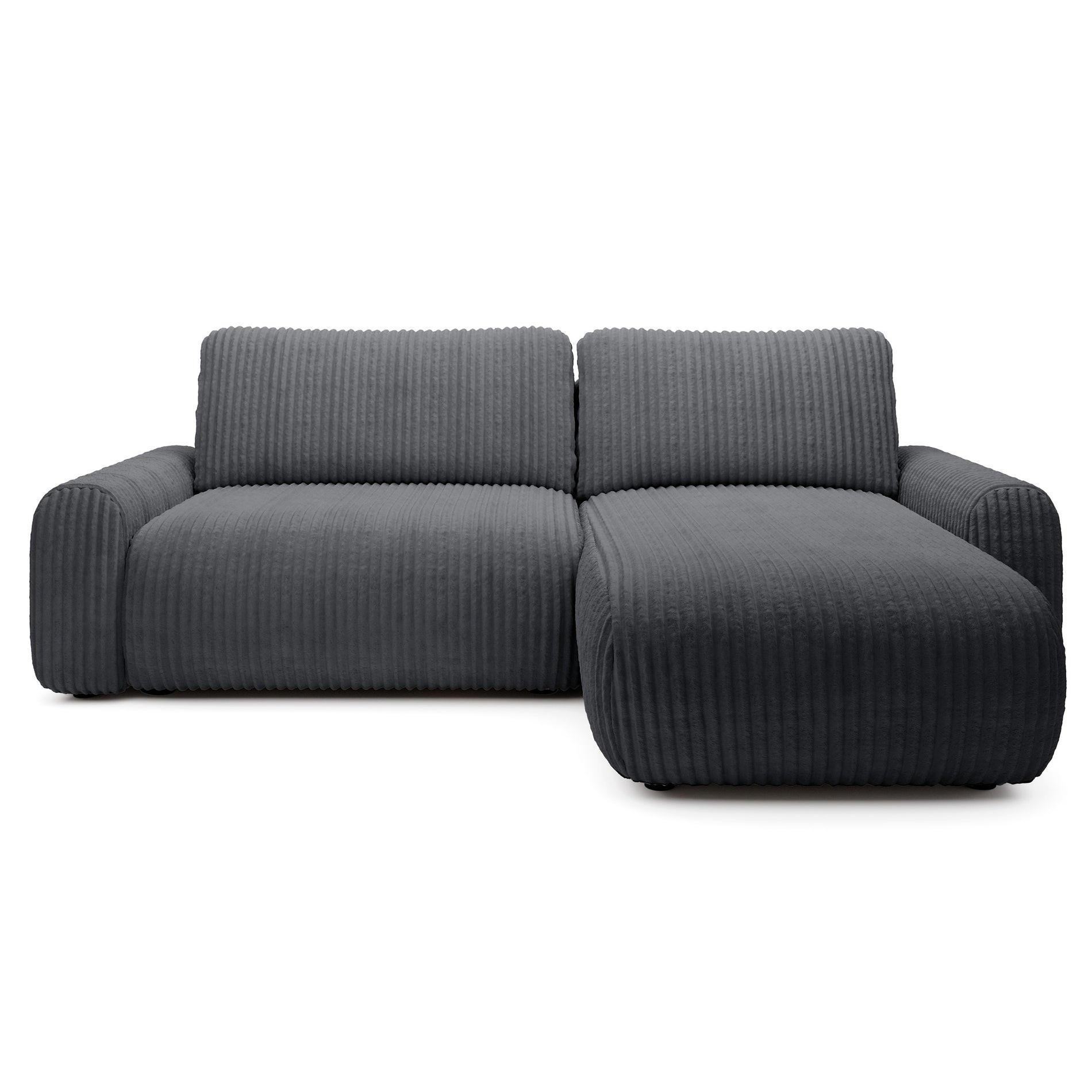 ECKSOFA Lelu Dunkelgrau beidseitig - Dunkelgrau/Schwarz, Kunststoff/Textil (245/165cm) - Selsey
