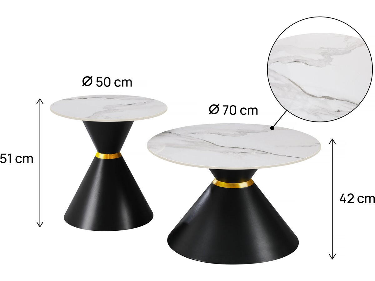 COUCHTISCH lune Weiß - Weiß, Keramik (70/70/42cm) - Habitat Garten