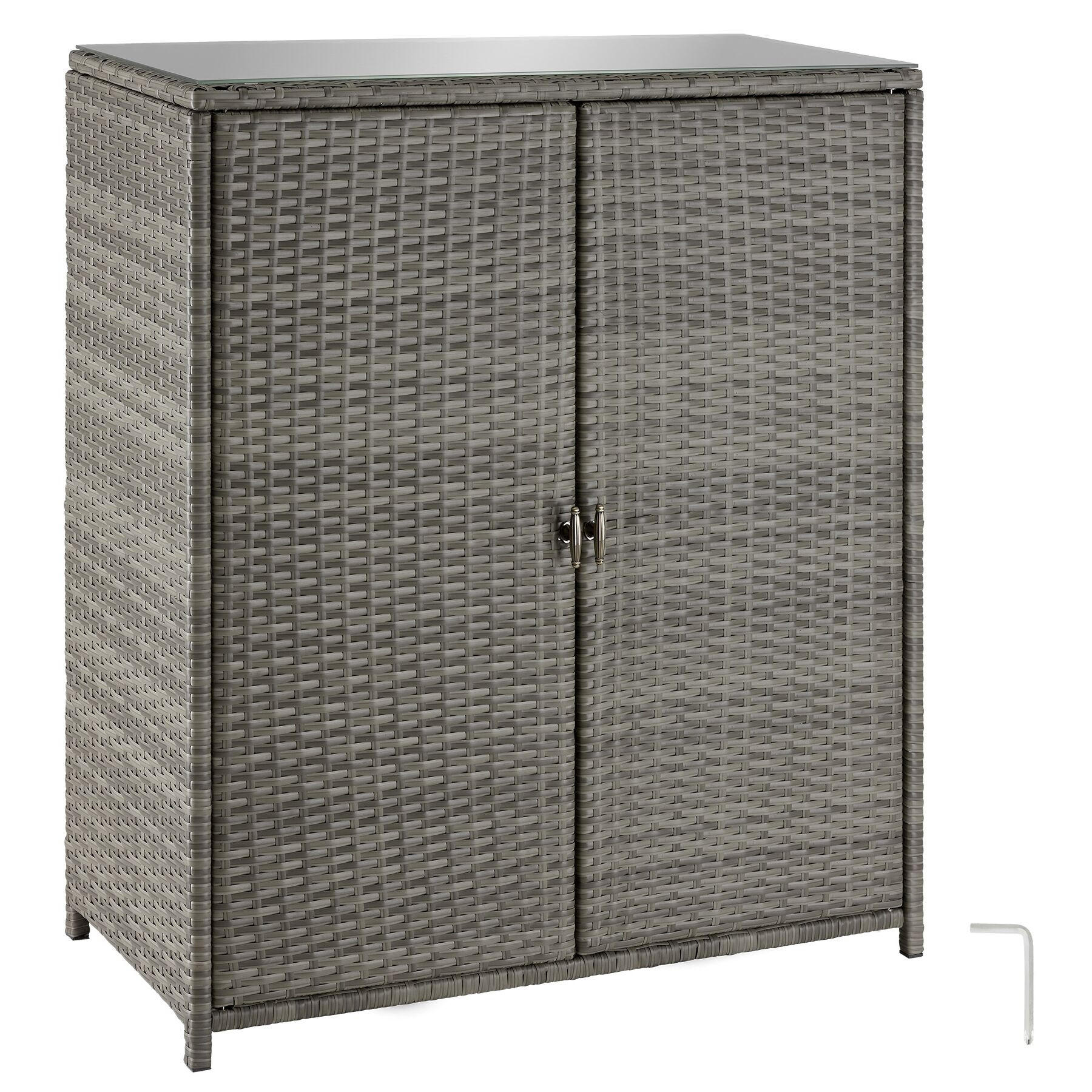 GARTENSCHRANK aus Aluminium Monza, 84,5 x 40,5 x 103,5 cm, grau - Grau, Kunststoff (84.5/103.5/40.5cm) - tectake