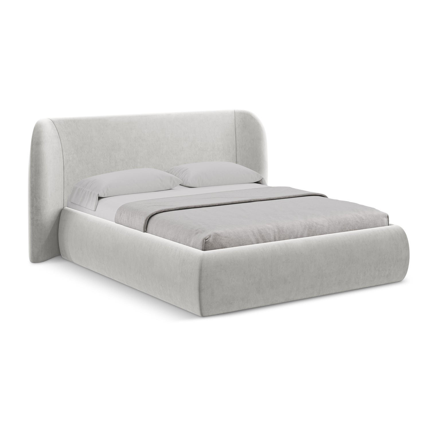 POLSTERBETT mit Bettkasten und Lattenrost 210x215 Grau - Silberfarben/Schwarz, Kunststoff/Textil (160/200cm) - LaMiaSofa