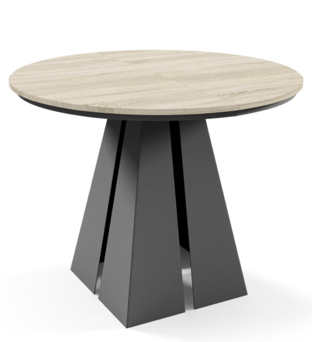 TISCH Schwarz Frega Ausziehbar Mit Metallgestell 100x176x76 cm - Schwarz/Sonoma Eiche, Holzwerkstoff (176/100/76cm) - Sepro Meble