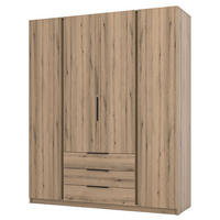 KLEIDERSCHRANK Kaja Eiche Evoke 200 cm - Eichefarben/Schwarz, Holzwerkstoff/Metall (200/239/61.9cm) - Selsey