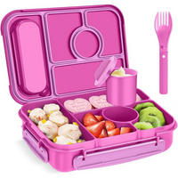 BROTDOSE mit Fächern 1300 ml BPA-frei Mikrowellenfest - Pink, Kunststoff (16/6/22.6cm)
