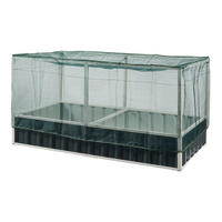 HOCHBEET Alblasserdam mit Netz - Anthrazit, Metall (174/88/90cm) - [en.casa]