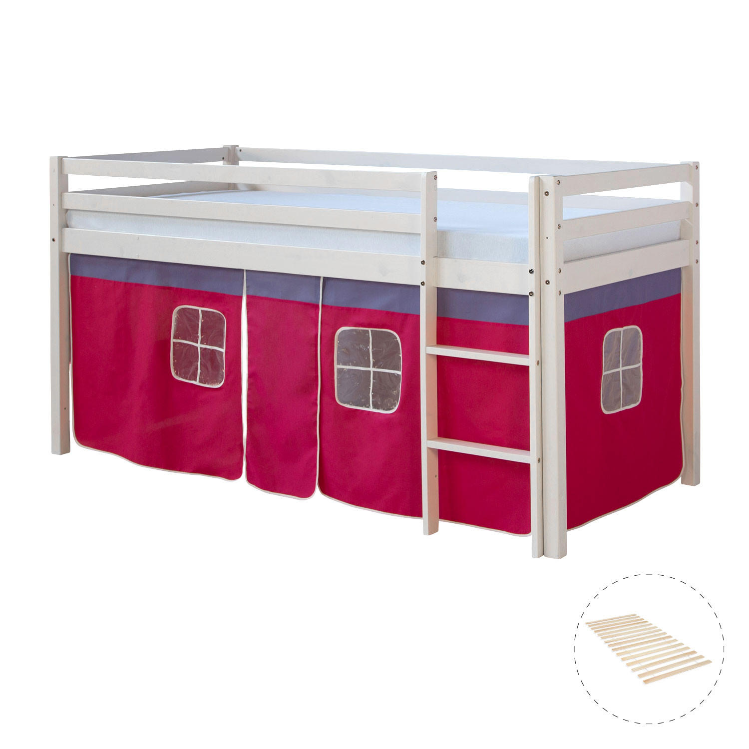 HOCHBETT Lattenrost 90/200 cm Pink - Pink/Weiß, Holz - Homestyle4u