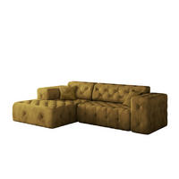 ECKSOFA L-Form Gesteppt LUX Stoff Whisper Links Golden - Goldfarben, Holz/Kunststoff (165/266cm) - Kaiser Möbel