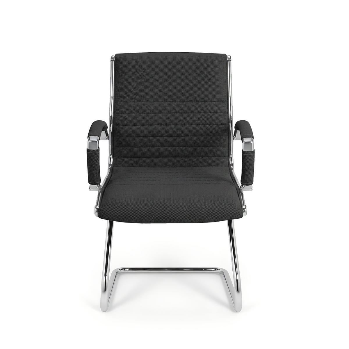 BESUCHERSTUHL Montreal Stoff Anthrazit – ergonomisch, 150 kg belastbar - Anthrazit, Textil/Metall (60/95/60cm) - Versee