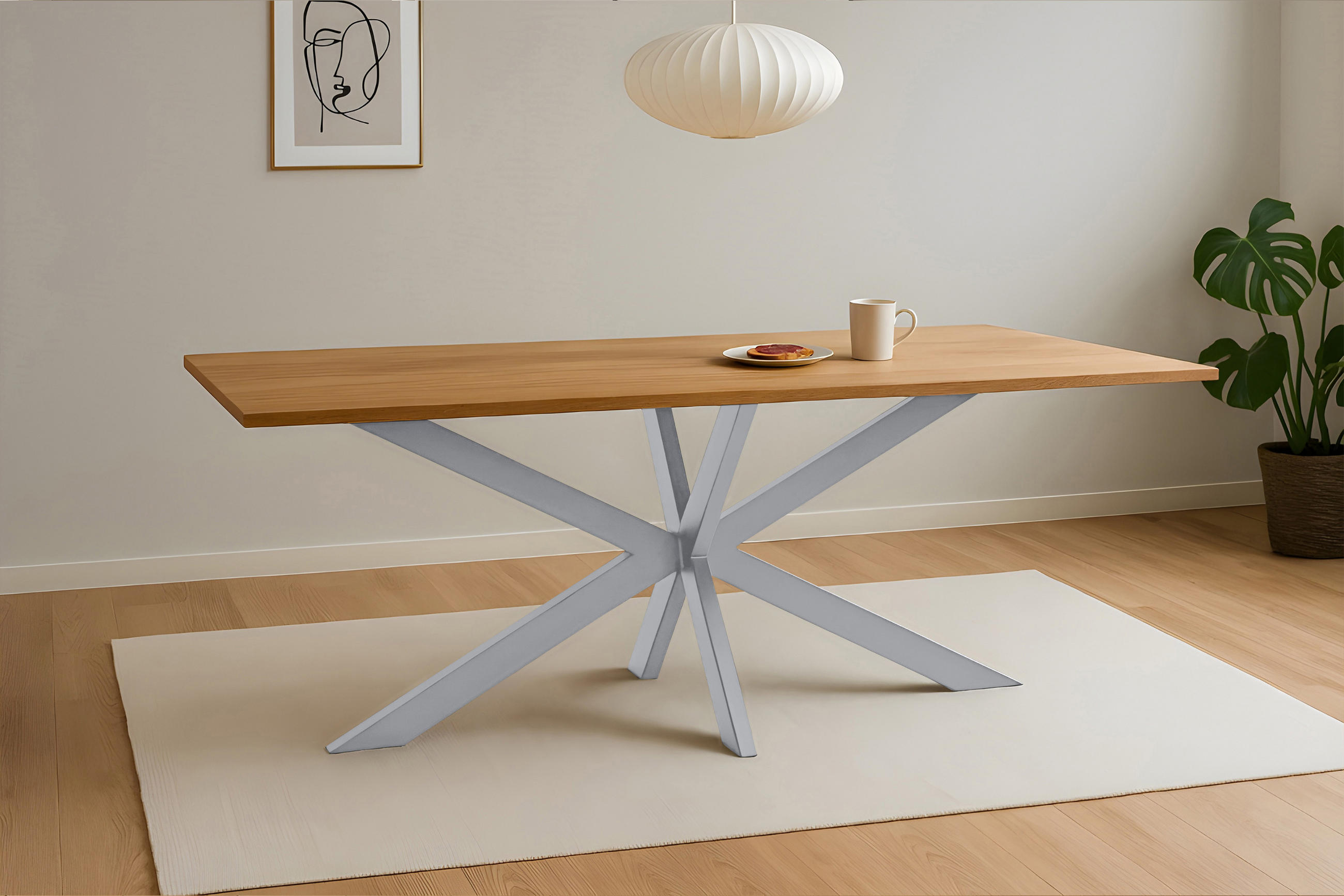 SAM Esstisch Beige 200x77x100 cm