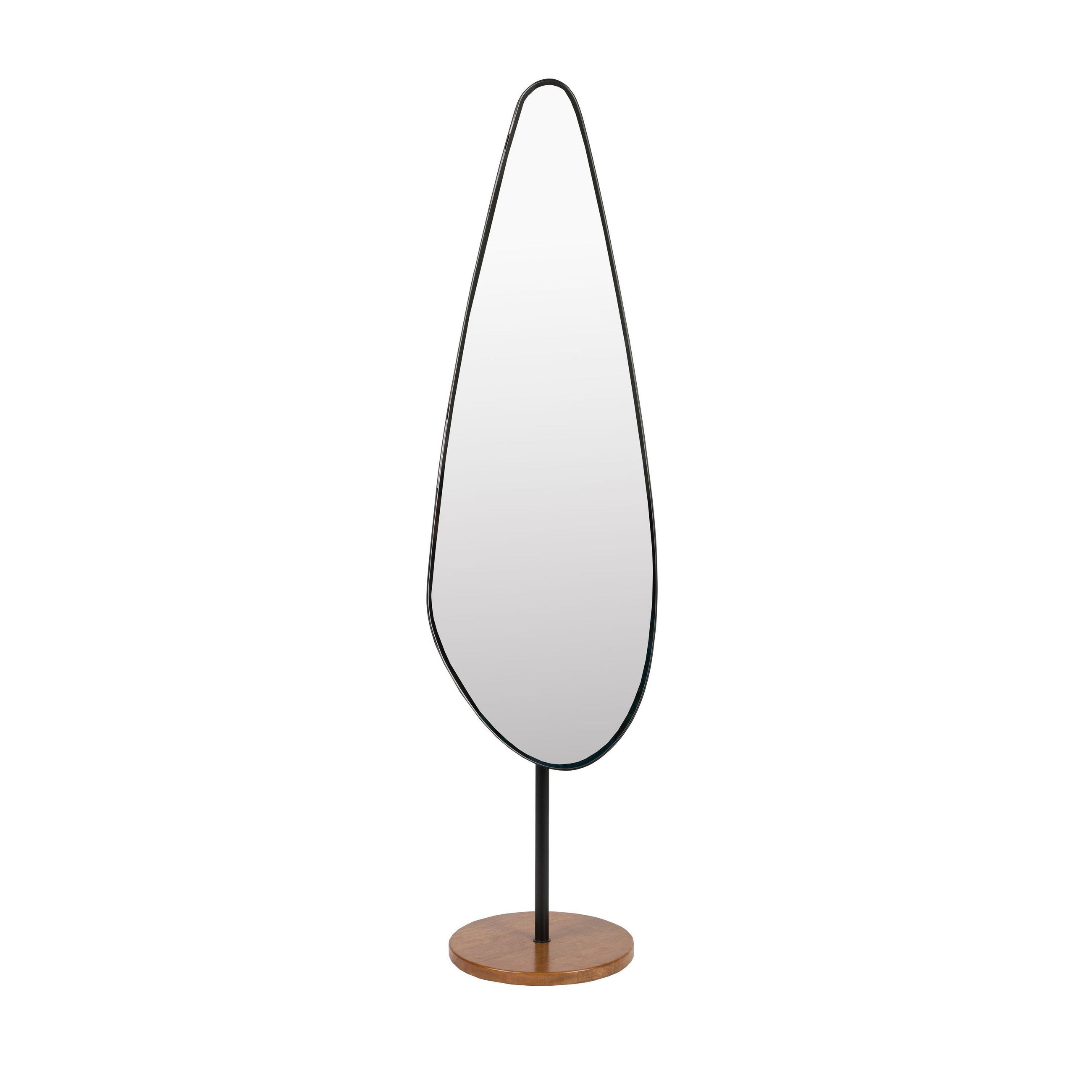 STANDSPIEGEL Dropz Organische Form - Schwarz, Metall (40/135/35cm) - Housecraft Living