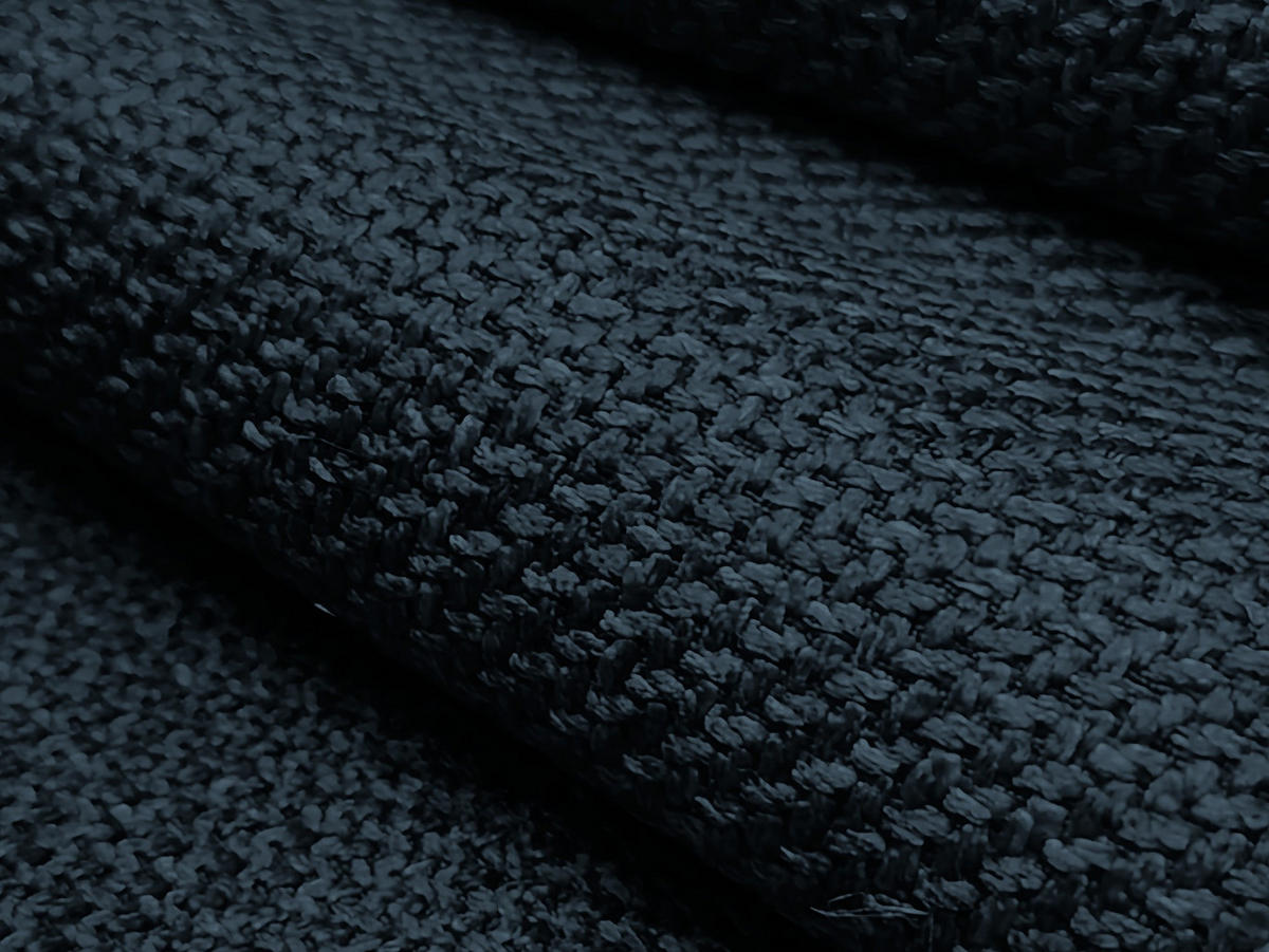 POUF Strukturstoff Blau - Türkis/Schwarz, Holzwerkstoff/Kunststoff (75/37/75cm) - Makamii