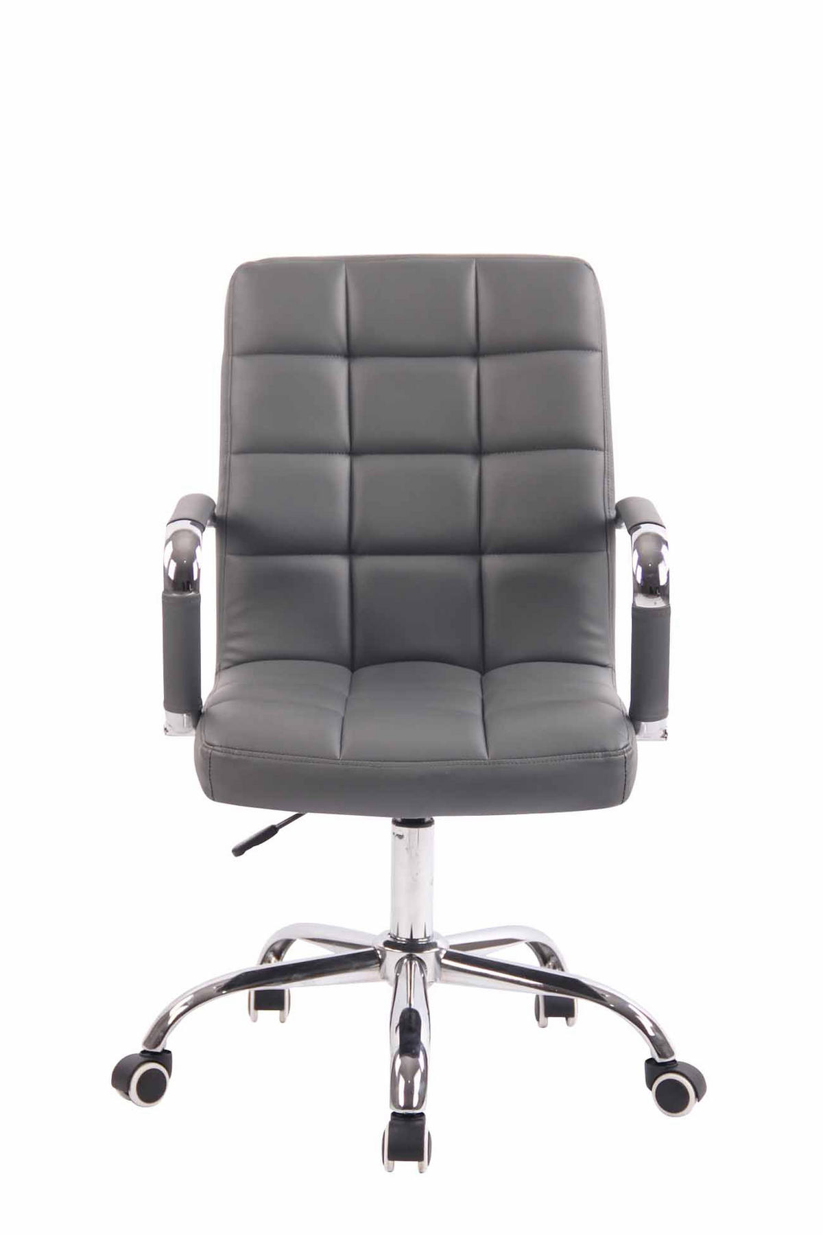 DREHSTUHL Lederlook grau - Chromfarben/Grau, Textil/Metall (56/94/62cm) - CLP