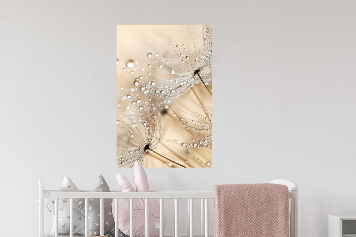 WANDTATTOO Löwenzahn - Abstrakt - Natur - Beige 40x60 cm - Braun, Kunststoff (40/60/0.1cm) - MuchoWow