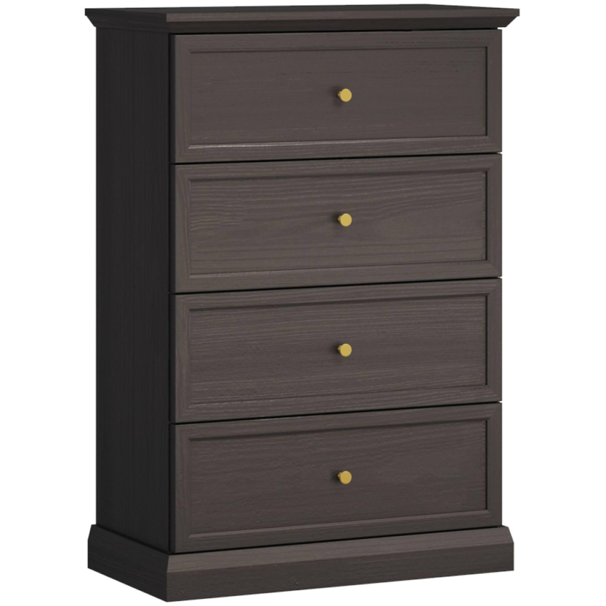 KOMMODE KATRIA, Schwarz - Schwarz, Holzwerkstoff (76/110/40cm) - KONSIMO®
