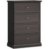 KOMMODE KATRIA, Schwarz - Schwarz, Holzwerkstoff (76/110/40cm) - KONSIMO®