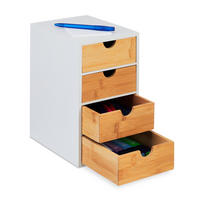 ZÁSUVKOVÝ box - biela, drevo/kompozitné drevo (16.5/27.5/21cm) - Relaxdays