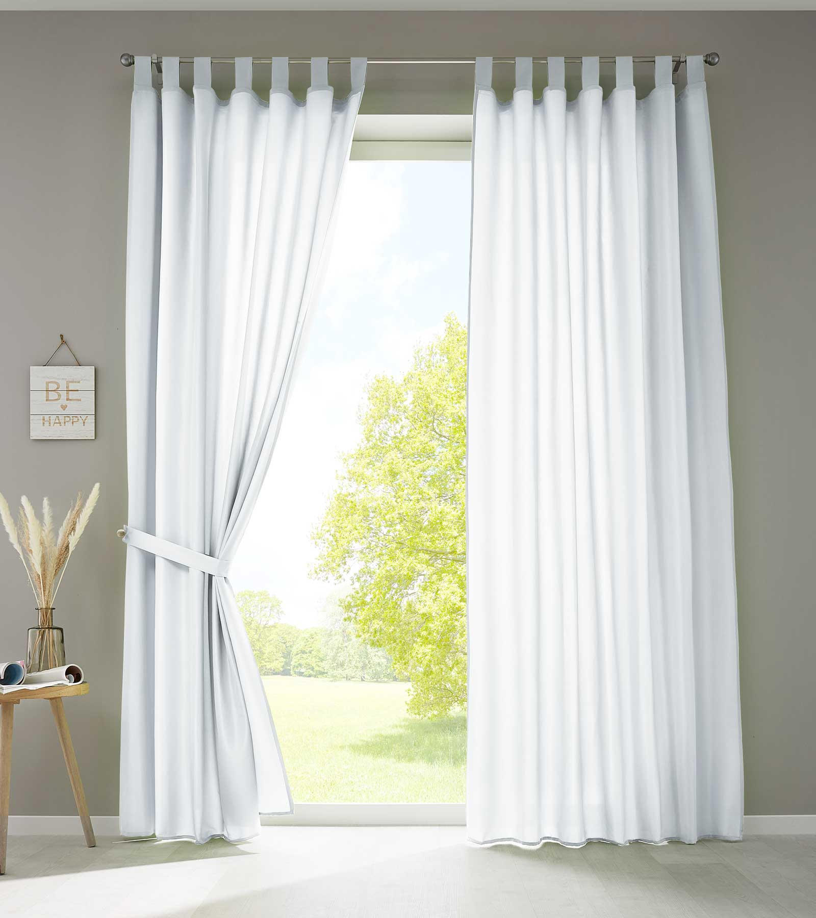 VORHANG 2ER SET POTSDAM HxB 245x140 cm Weiß - Weiß, Textil (140/245cm) - Gardinenbox