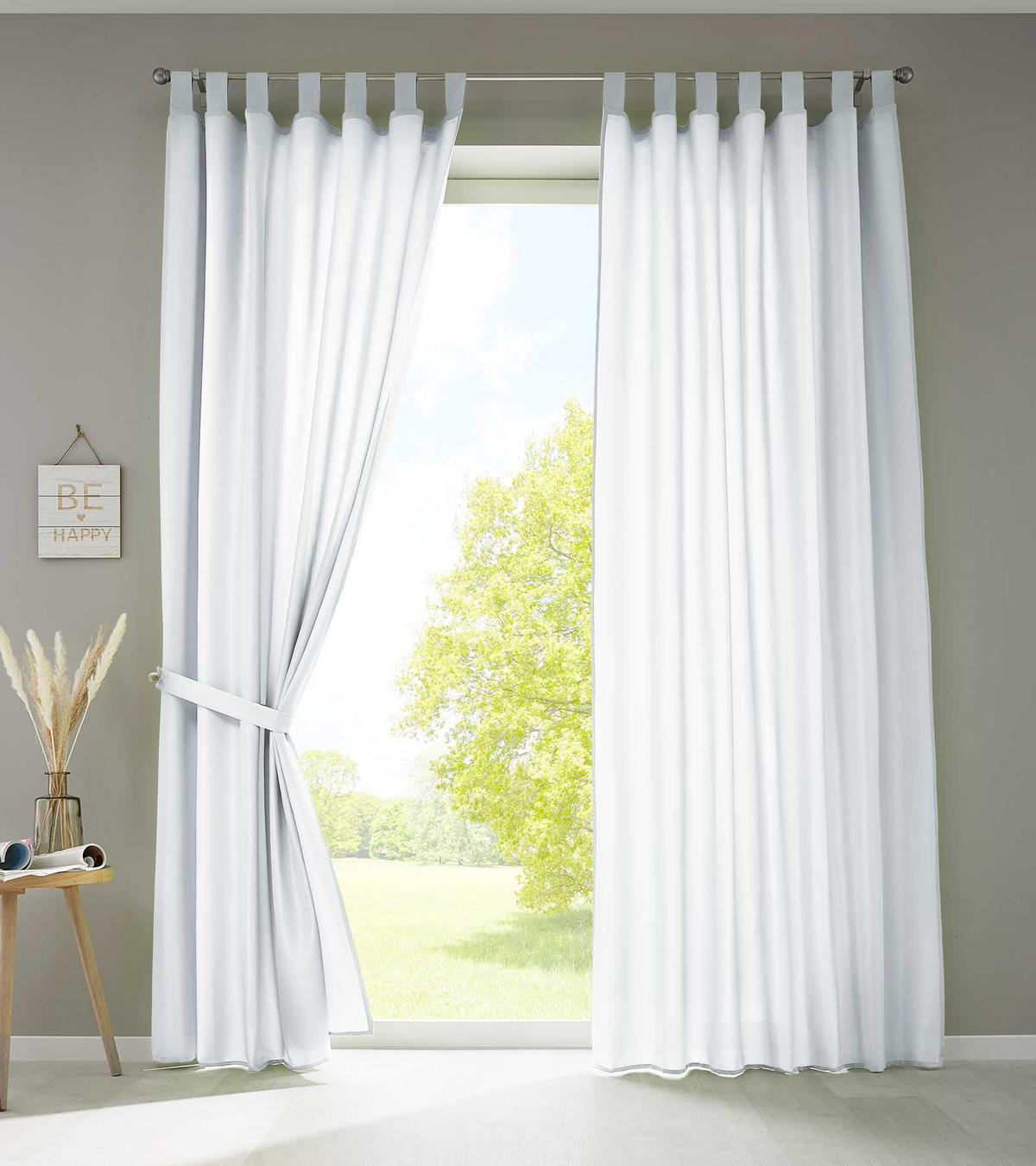 VORHANG 2ER SET POTSDAM HxB 245x140 cm Weiß - Weiß, Textil (140/245cm) - Gardinenbox