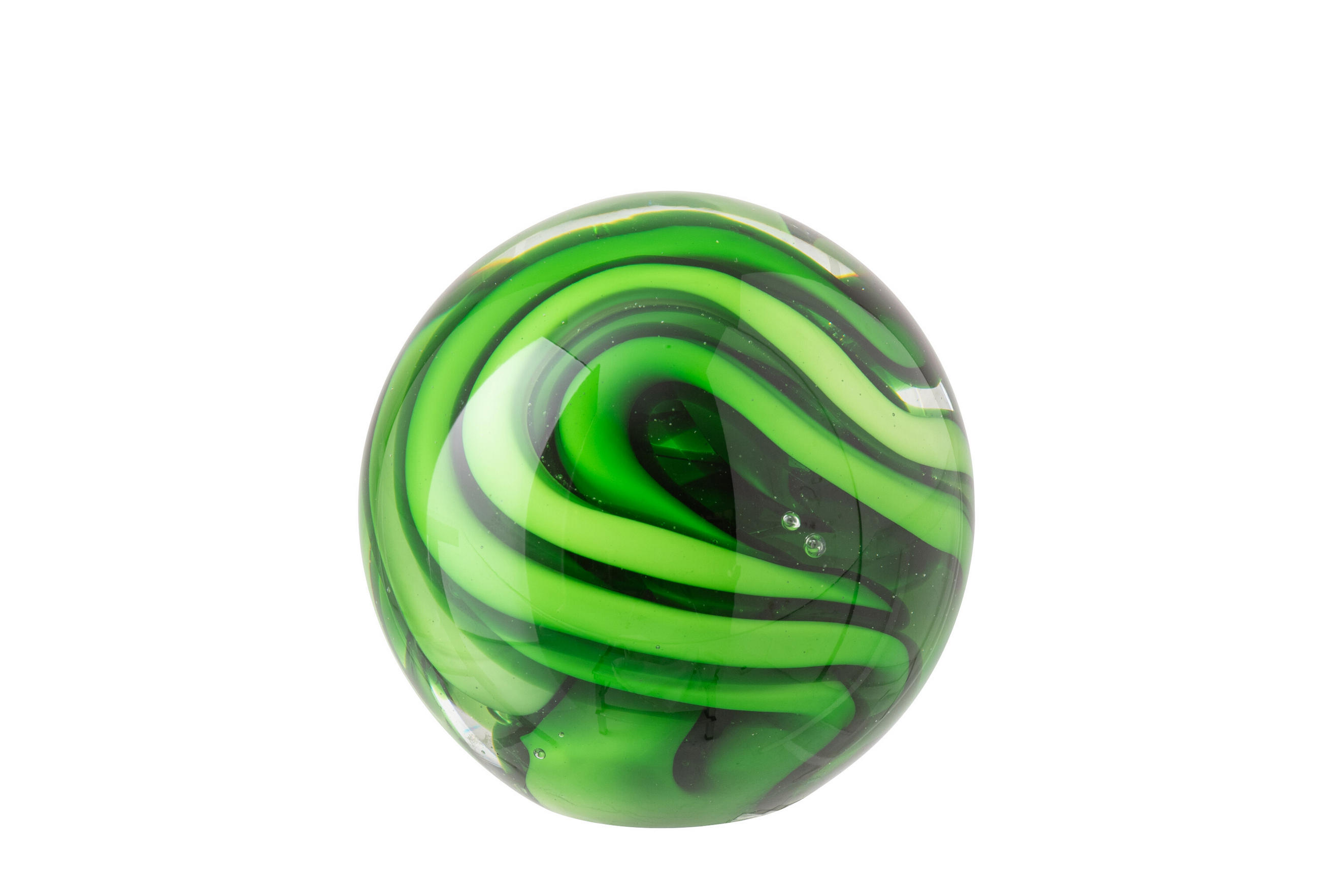 BRIEFBESCHWERER BALL - Grün, Glas (10/10/10cm) - J-Line