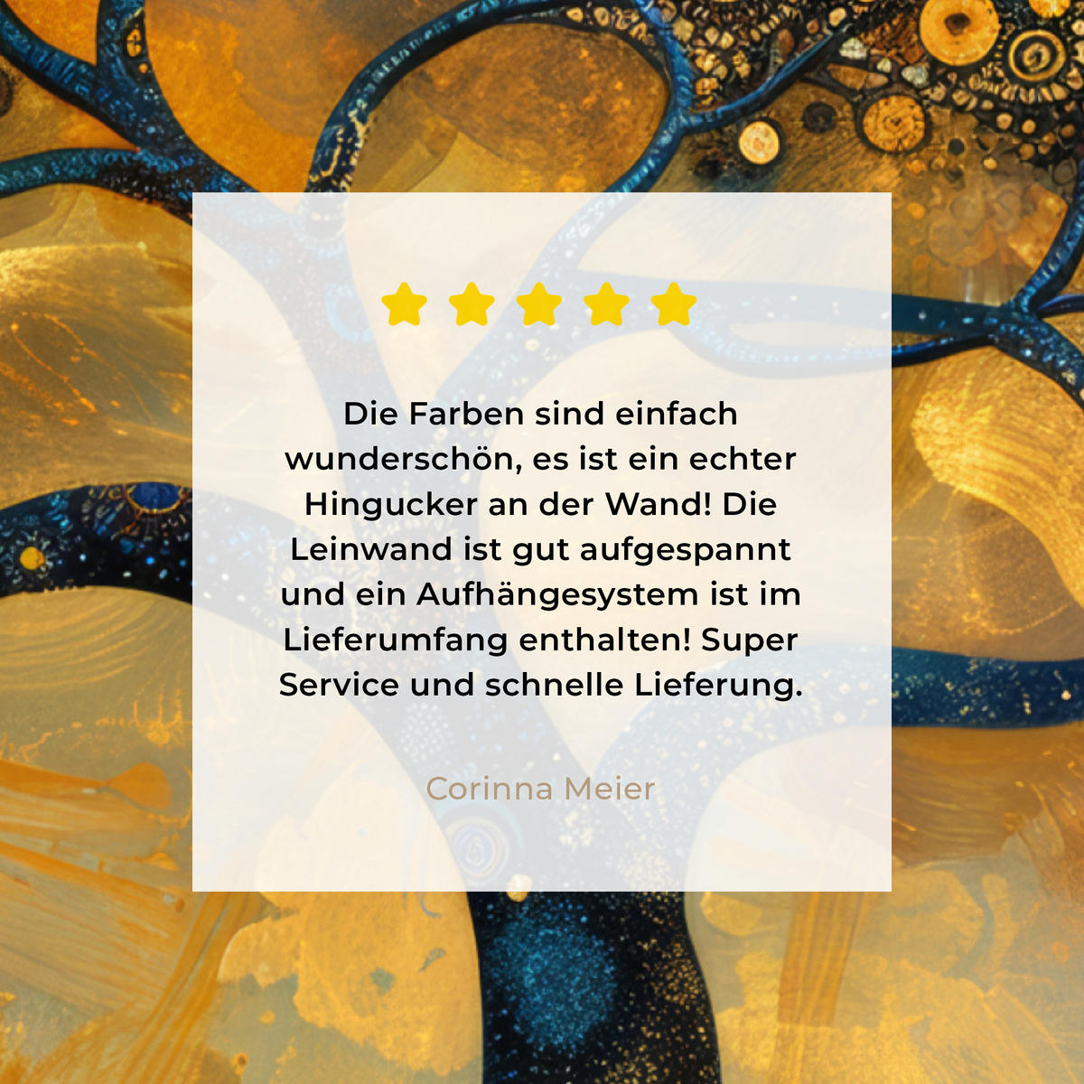 LEINWANDBILD Baum - Mond - Blumen - Gold - Kunst 60x80 cm - Orange, Textil (60/80cm) - MuchoWow