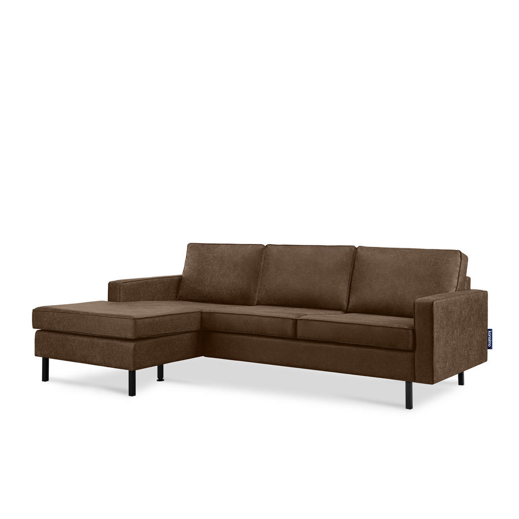 Thumbnail - Konsimo® Ecksofa-Links, Dunkelbraun, Textil, L-Form,L-Form, 234x160 cm, Hergestellt in Europa, Wohnzimmer, Sofas & Couch...
