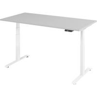 SCHREIBTISCH elektrisch 80/160/74 cm in Grau/Weiß - Weiß/Grau, Holzwerkstoff (80/160/74cm) - bümö