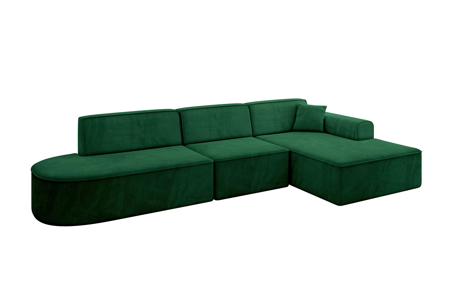 ECKSOFA Ottomane Rechts IREA-L2-v3 - 328x171x79 cm Grün - Grün, Holzwerkstoff/Textil (171/328cm) - ALTDECOR