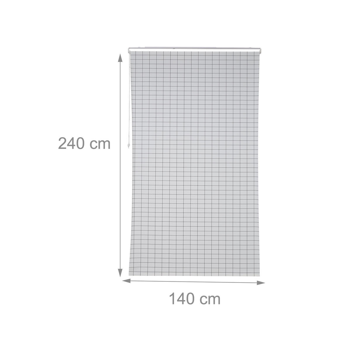 DUSCHROLLO - Weiß, Kunststoff/Metall (120/4.5cm) - Relaxdays