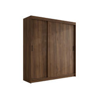 SCHIEBETÜRENSCHRANK Infinity I 200 - Nussbaumfarben/Schwarz, Holzwerkstoff/Kunststoff (200/200/58cm) - MIRJAN24