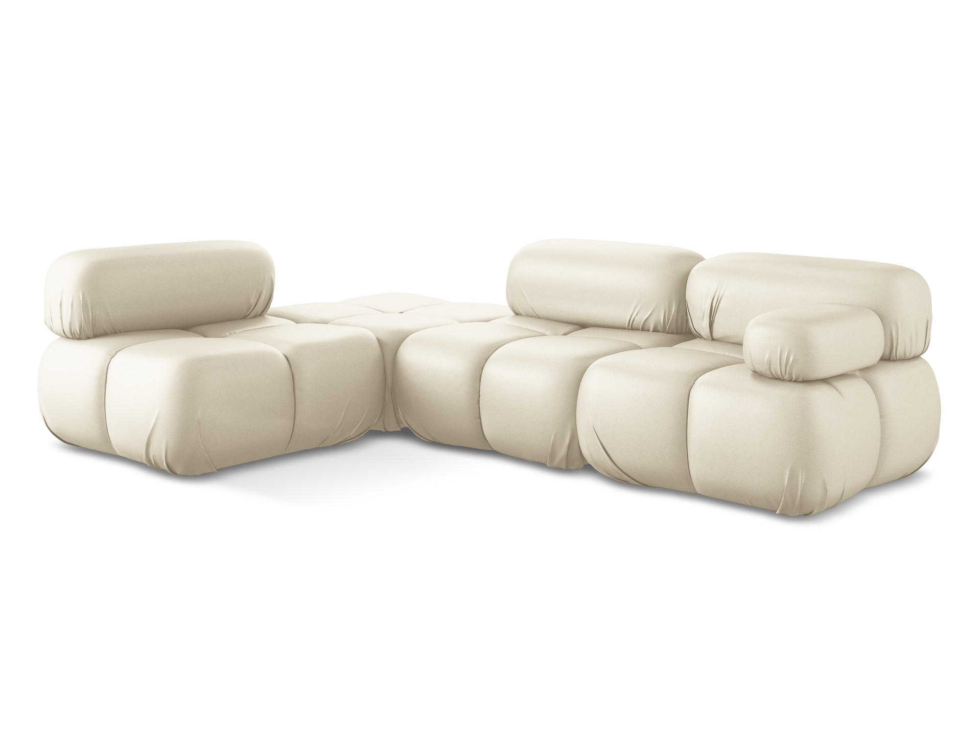 ECKSOFA Links Kunstleder Beige - Beige/Creme, Leder/Kunststoff (190/285cm) - Makamii