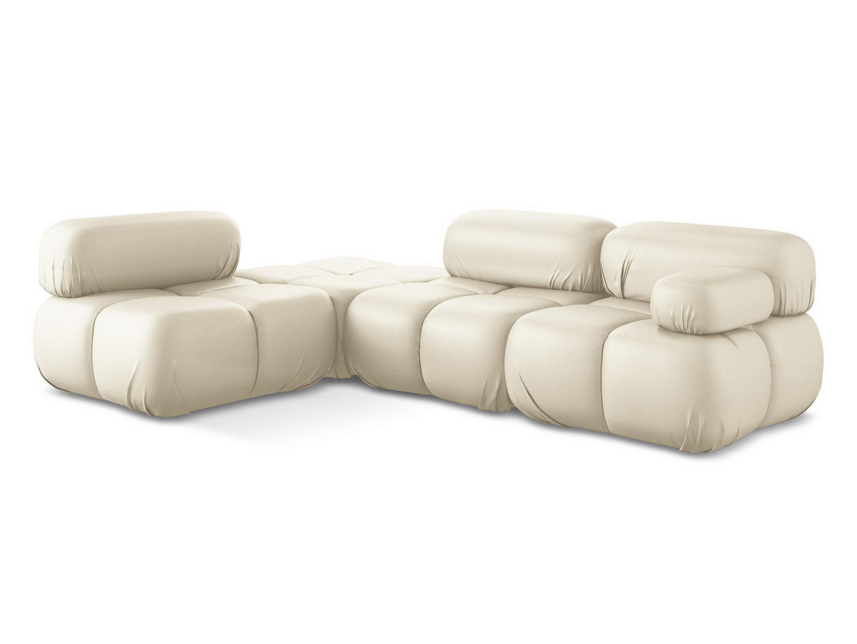 ECKSOFA Links Kunstleder Beige - Beige/Creme, Leder/Kunststoff (190/285cm) - Makamii