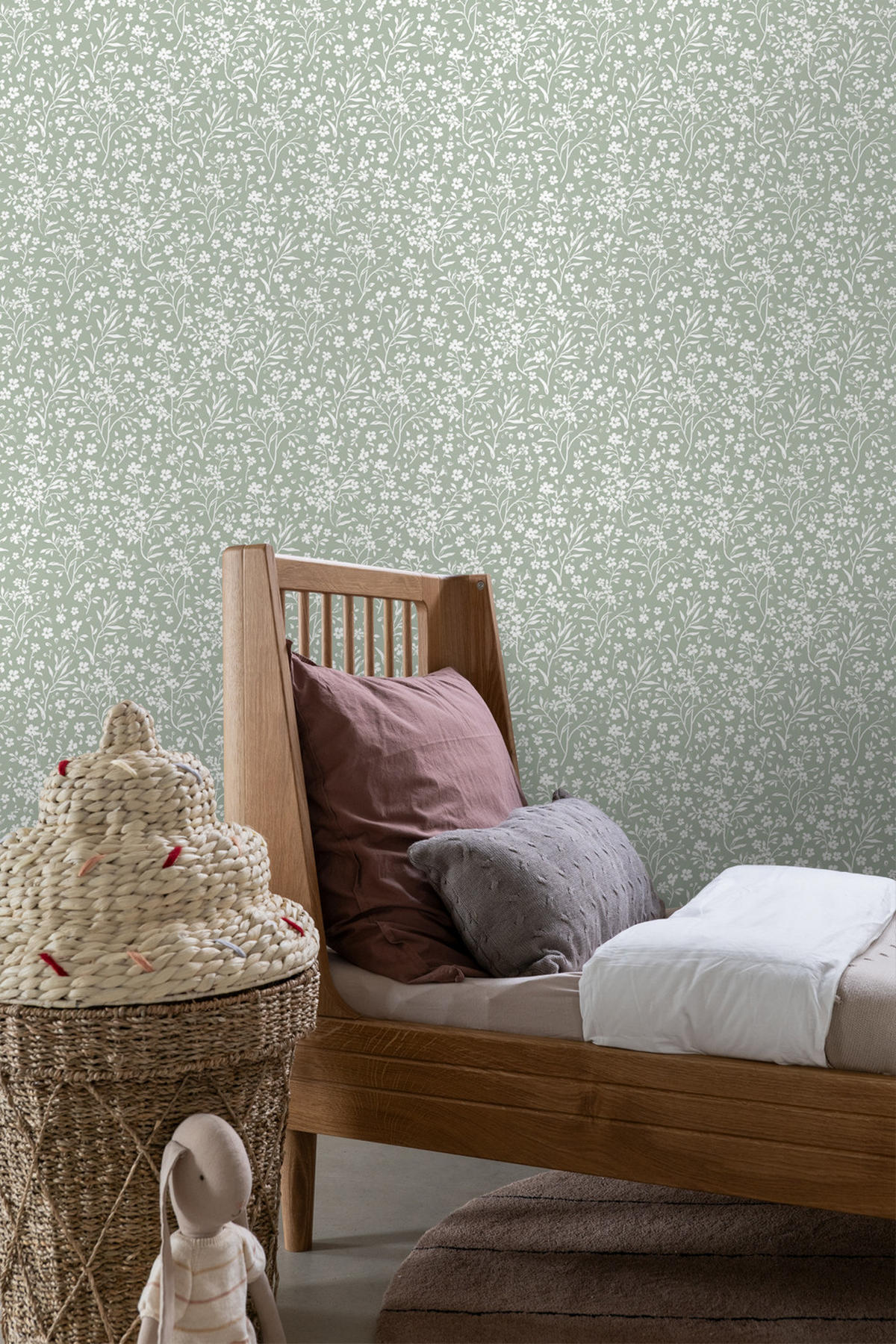 TAPETE Blumen 50 x 900 cm - Grün, Papier (50/0.1cm) - ESTAhome
