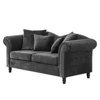 2-SITZER SOFA - Anthrazit/Schwarz, Buchenholz/Textil (185/84/79cm) - home24