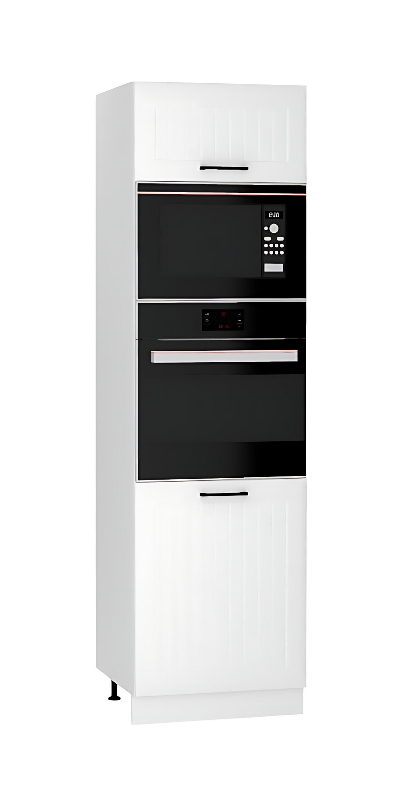 MIKROWELLENUMBAUSCHRANK D60PK MVP/L - Arvion - Stilvolles Küchenelement - Weiß, Holz/Metall (60/213.3/56cm) - ROYAL24_MARKT