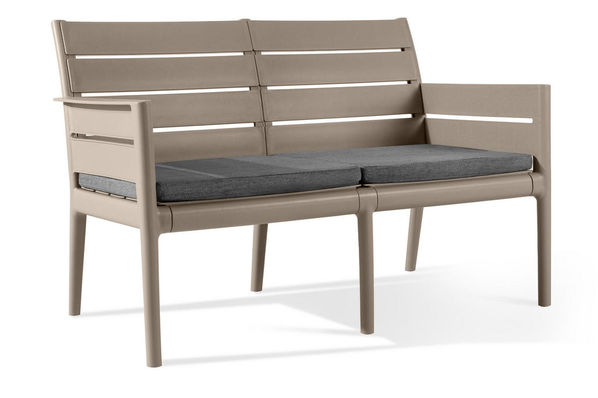 GARTENMÖBEL-SET MITTU 4-tlg, Beige/Braun - Beige/Braun, Kunststoff - KONSIMO®