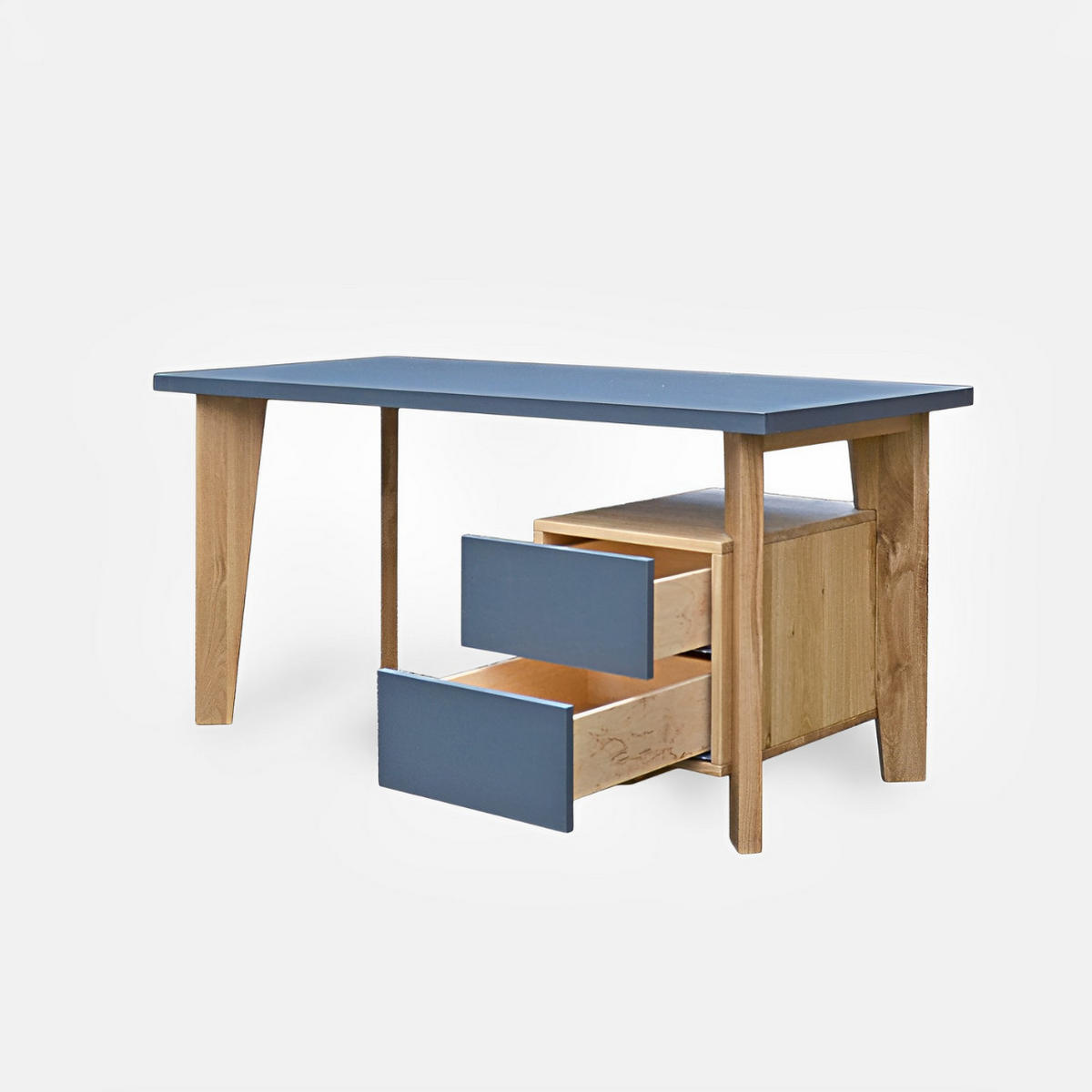SCHREIBTISCH aus Holz mit Container für das Arbeitszimmer GRAND - Eichefarben, Holz (70/150/75cm) - Rawood Furniture