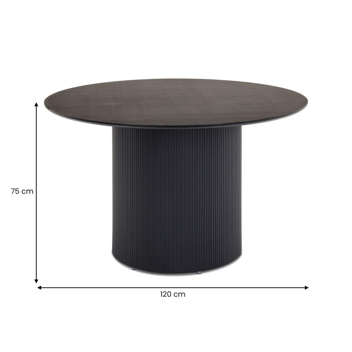 ESSGRUPPE VIANNEY - Schwarz, Metall (120/75/120cm) - IDIMEX