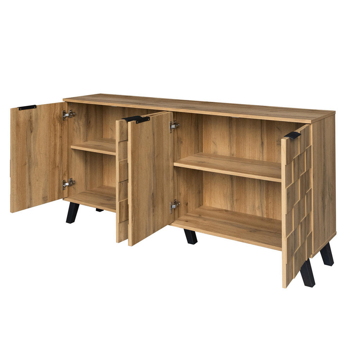 SIDEBOARD 160,5/78/35,5 cm mit 4 Türen - Naturfarben, Holz (160.5/78/35.5cm) - Kaket