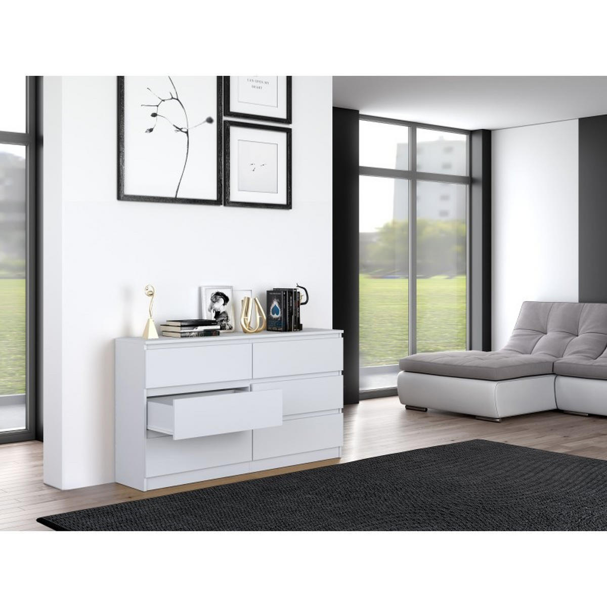 KOMMODE Weiß 138/75/40 - Weiß, Holzwerkstoff (138/75/40cm) - RAUMHIRSCH FURNITURE