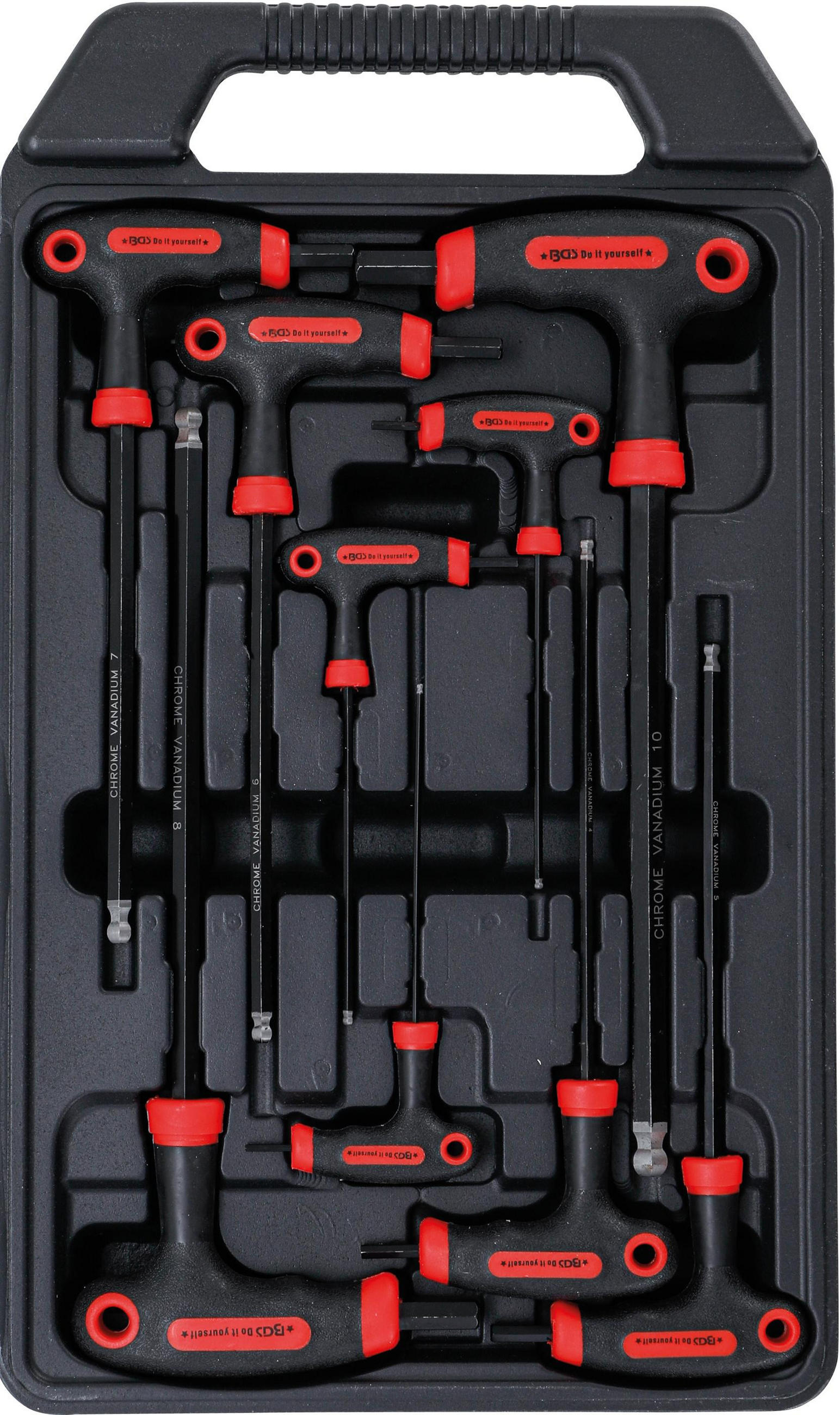 SCHRAUBENDREHER-SATZ MIT T-GRIFF UND SEITLICHER KLINGE | - Multicolor, Kunststoff/Metall (1/1cm) - BGS technic