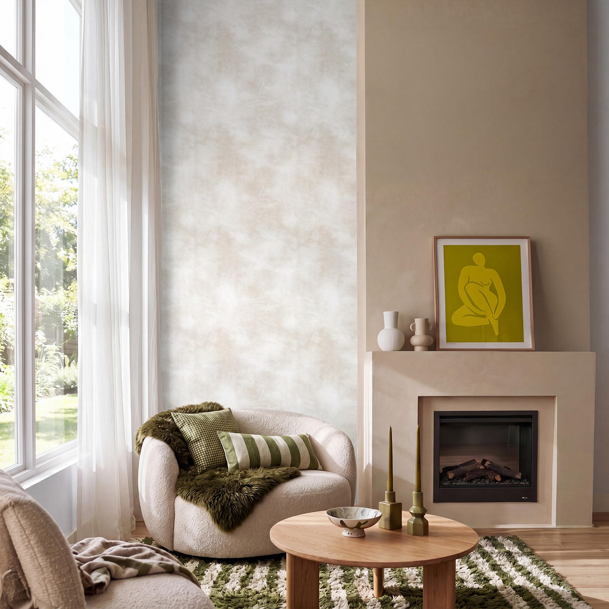 TAPETE - Dezent - Textur - Beige - 120x280 cm - Creme, Papier (120/280cm) - OnlyWow