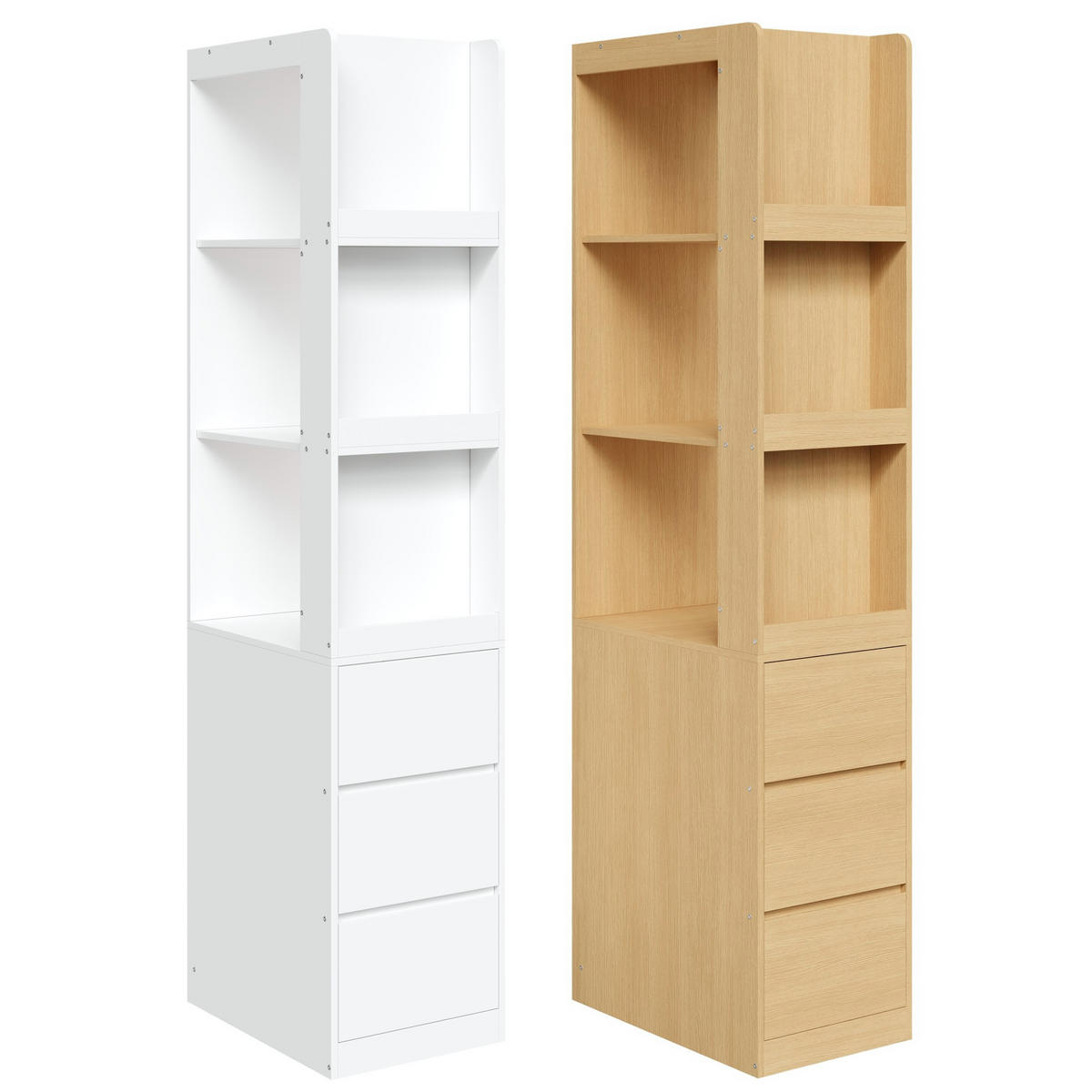 HIGHBOARD 200/40 cm Eichefarben aus Spanplatte mit 3 Schubladen - Eichefarben, Holzwerkstoff (40/200/60cm) - OKMYHOME