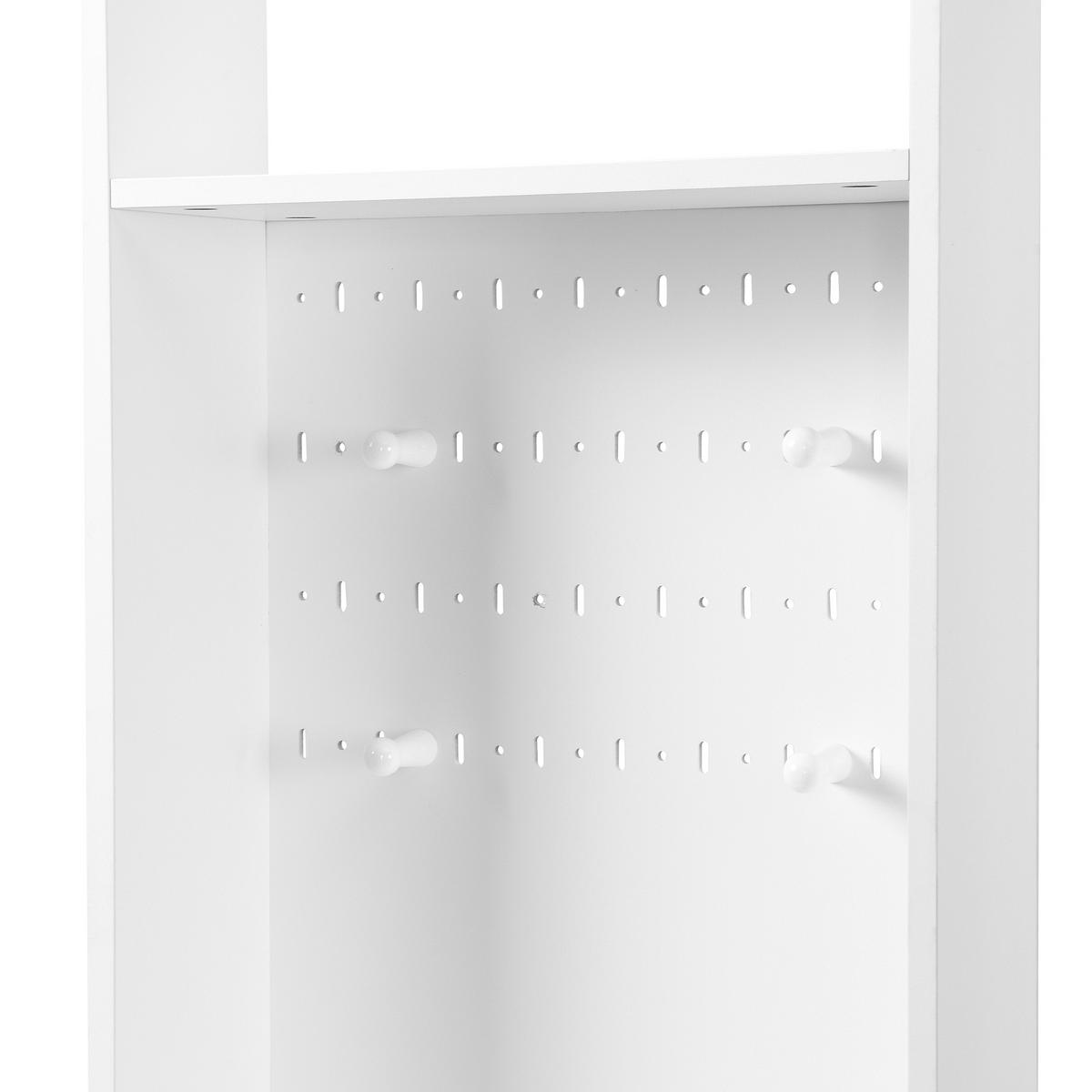 GARDEROBE Weiß Bank 4 Haken Schuhschrank 100x35x180cm - Weiß, Holzwerkstoff (35/180/100cm) - FLIEKS