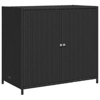 GARTENSCHRANK Schwarz 83x45x76 cm Poly Rattan - Schwarz, Kunststoff (83/76/45cm) - furnicato